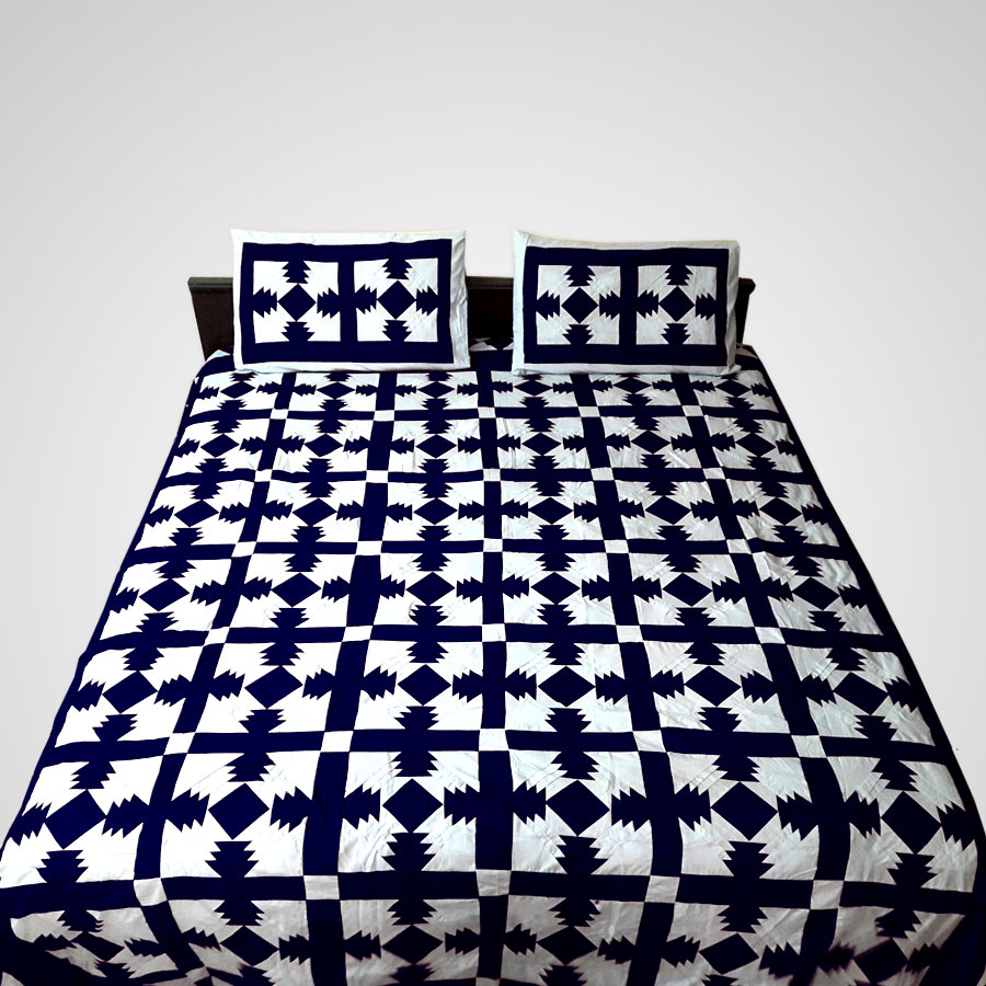 Pure Cotton Multi Color Handmade Sindhi Tukri Ralli Rally Appliqued Bedset RBS-57